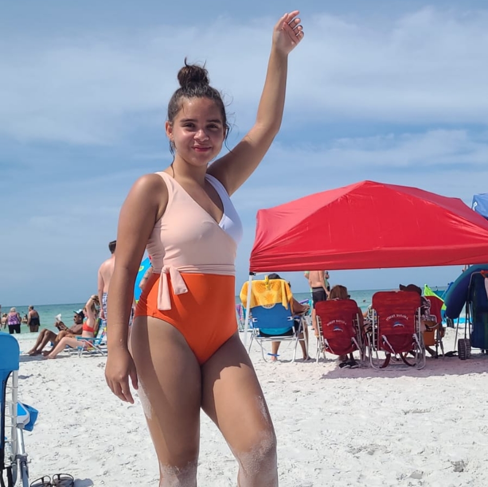 Women's One Piece Swimsuit Wrap Color Block Ti - Picture 9 of 12